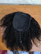 Cola de Caballo Afro rizada, cabello humano Remy Maxine 4B 4C, extensiones de coleta con cordón, extensiones de cabello humano