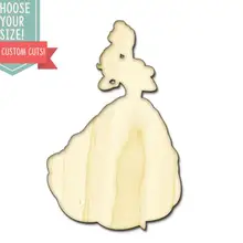 Принцесса деревянный вырез-на заказ Выберите свой размер-лазерная резка Деревянные Художественные товары для рукоделия Настенный декор свадебный детский DCS0088