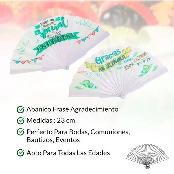Lotto Di 20 Abanici Di Tela "Frases"-Dettagli, Regali E Regali Per Bodas, Baratos Originali Inviti