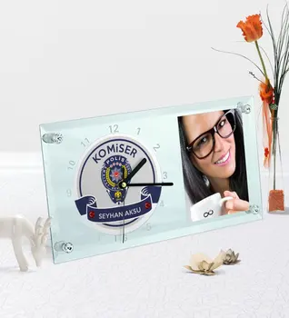 

Personalized Commissioner Themed Desktop Glass Clock-1