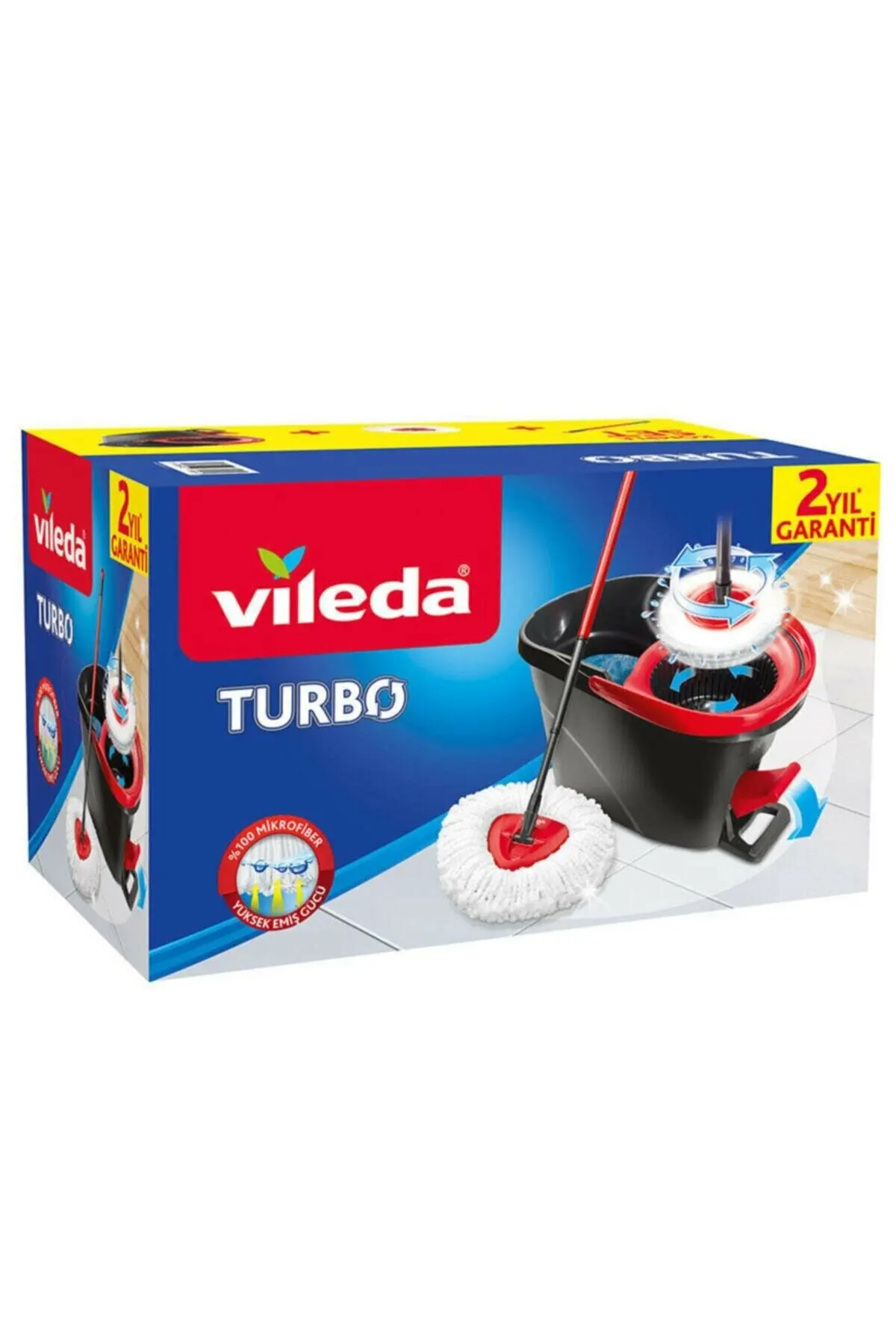 Vileda Turbo Sistema Di Pulizia A Pedale Mop Secchio Di Pulizia Set Di Pedali Turbo Per Lavaggio A Pavimento Strizzatore A Mano Libera Mop Microfibre 