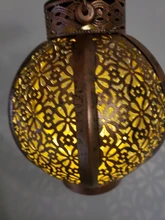 Solar-Lanterns Garden-Lights-Decor Fence Handle Hanging Tree Patio Bronze Retro Hollow