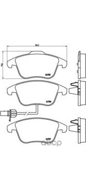 Колодки Тормозные Audi A4/A4 Allroad/A5 1.8-3.2 07- Передние С Датч. Brembo P85113 Brembo арт. P85113