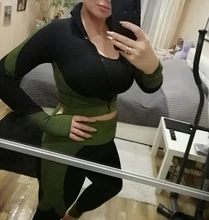 Conjunto de encaje perfecto para mujer, camiseta de manga larga, Sujetador deportivo, mallas elásticas para correr, pantalones de Yoga de entrenamiento de cintura alta