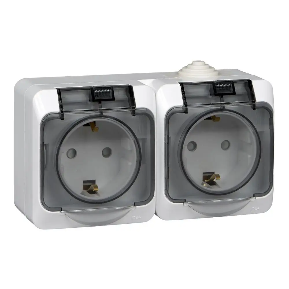 розетка 1-м наружная с заземлением со шторками ip44 белая (ра 16-044в)этюд. двойная розетка наружная со шторками. 782321 legrand quteo розетка с/з с шт ip44 белая. двойная розетка наружная со шторками. розетка шнайдер двойная белая.