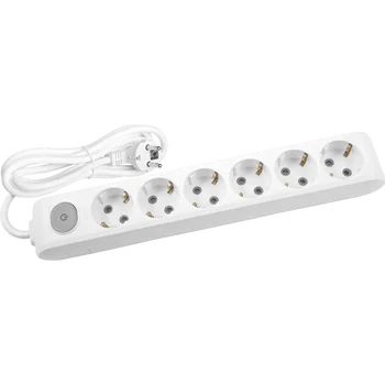 

PnpnElectrıc Viko White 6 With Switches and Grounded Terminals Child Protection Group Socket 3mt 1P + N + GND plastic Portable Use