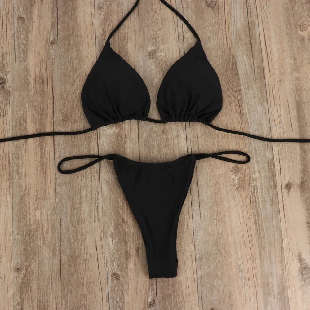 

Yiiciovy 2022 Sexy Lace Up Thong Bikini Set Women Swimwear Bandage Push Up Padded Swimsuit Summer Beach Bathing Suit Brazilian