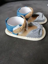 Zapatos de verano para niños recién nacidos, zapatos de cuna blandos, zapatillas antideslizantes con lazo a rayas, 0 a 18M, 2021