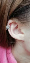 MENGJIQIAO-Clips de Metal con forma de mariposa para mujeres y niñas, joyería de oreja de cartílago falsa, sin Piercing