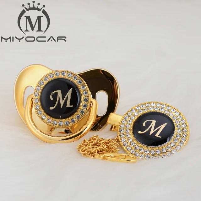 $US $11.87  MIYOCAR unique design name Initial letter beautiful bling pacifier pacifier clip free