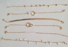 Tocona-pulsera Bohemia con borla de oro para mujer, concha de verano, piedra de cristal transparente, piña, corazón geométrico, joyería