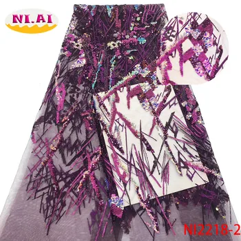 

Nigeria Dresses Sequin Tulle Lace, African Tulle Lace High End Patten Lace Fabric, Wedding Embroidery Lace Newest Ni2218