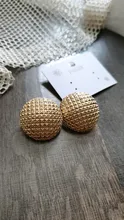 AENSOA-Pendientes de Metal con forma redonda para mujer, aretes pequeños, Color dorado, Estilo Vintage, 2020