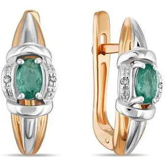 

Lucas gold emerald diamond earrings in red gold