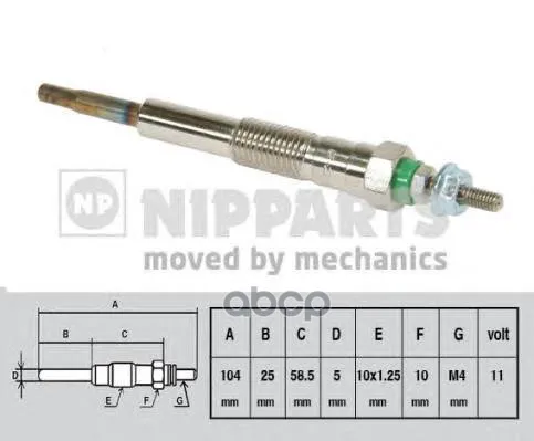 Свеча Накала Toyota Lc 3.2 D Nipparts J5712013 Nipparts арт. J5712013