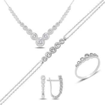 

Silver 925 Sterling Zircon Cubic Zirconia Set
