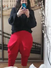 Loose Fit-Pants Harem Trousers High-Waist Women Fashion EAM Spliced Big-Pockets Tide