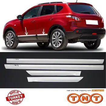 

1 Set 4 Pcs Door Side Moulding Stainless Steel Chrome Trim for Qashqai J10 (not fit for +2) Dualis 2006-2013