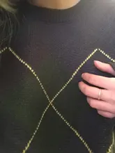 Jerséis de estilo coreano con estampado geométrico para otoño e invierno, jerséis de punto holgados de gran tamaño con cuello redondo, jersey de Mujer