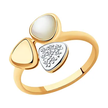 

Sokolov gold ring with diamonds, fashion jewelry, 585, women's male