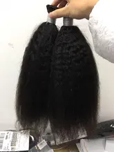 Microlinks-extensiones de cabello brasileño Afro para mujeres negras, cabello virgen 100%, con punta recta, a granel, EverBeauty