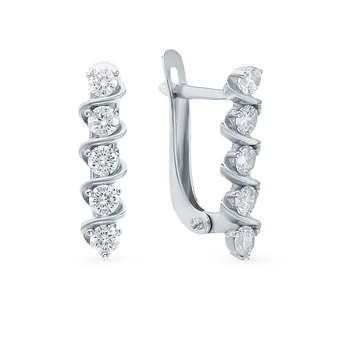 

Silver earrings with cubic zirconia sunlight sample 925