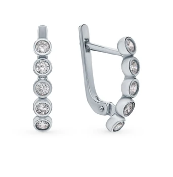 

Silver earrings with cubic zirconia sunlight sample 925