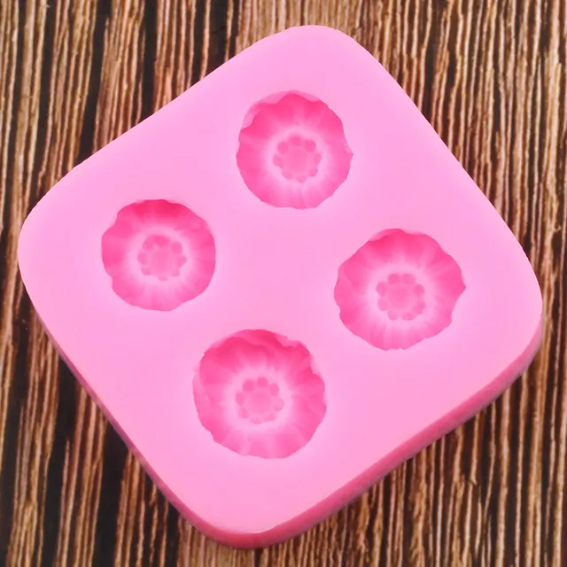 Pipacsok Virágszilikon Formák Diy Party Cupcake Topper Fondant Sütemény Díszítő Szerszám - Image 6