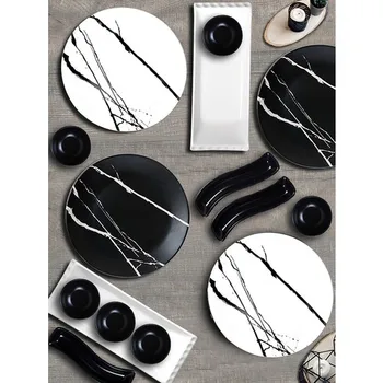

Keramika Black-White Marble Breakfast Team 15 Piece 4 Personality 17950-51