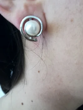 

Pearl earrings plated