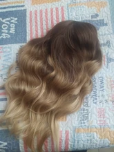 GEMMA-pelucas de cabello largo ondulado para mujeres negras, pelo sintético de parte media, para fiesta diaria, Cosplay, resistente al calor