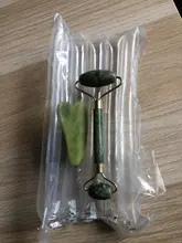 Rodillo de piedra de Jade Natural para masaje Facial, masajeador de gua sha, rascador, herramientas adelgazantes de belleza, relajación de la piel