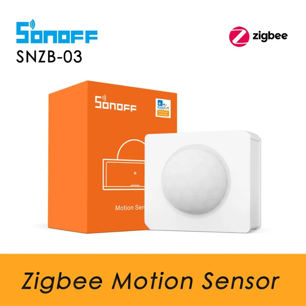 SONOFF SNZB 03 Zigbee Sensor de movimiento Sensor de cuerpo humano Zigbee Sensor PIR de trabajar con SONOFF Zigbee puente de seguridad para el hogar inteligente
