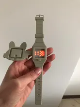 Reloj electrónico LED para niños, pulsera de silicona con dibujos de conejos, funda abatible, regalo encantador, JAN88, 1 Uds.