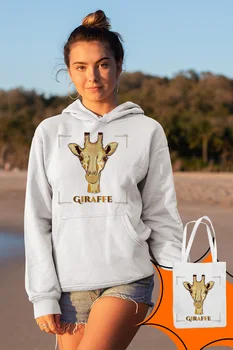 

Angemiel Wear Giraffe White Women 'S Hooded Sweatshirt Bags Kombin