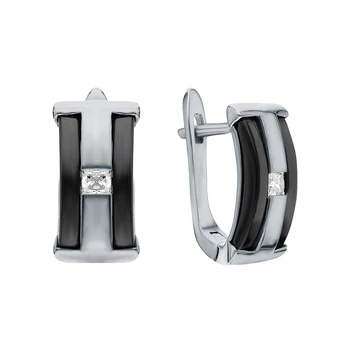 

Silver earrings with ceramics and cubic zirconia sunlight sample 925
