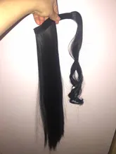 Extensión de cabello de cola de caballo, peluca recta rizada, sintético largo envolvente, cola de poni falsa, rubia, Afro