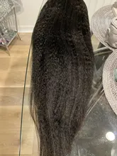 RESHINE-Peluca de cabello liso rizado 13x4, pelucas de cabello humano con encaje frontal Yaki europeo, peluca de cabello humano liso prearrancado