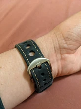 Correa de cuero genuino para reloj, tres agujeros blanda transpirable con correa de reloj, hebilla de cuero de vaca, 20mm, 22mm, Vintage, marrón