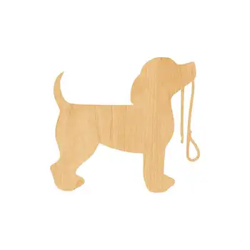 

Dog With Leash Laser Cut Out Wood Shape Craft Supply - Unfinished