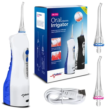 

Promedix Oral Irrigator USB Rechargeable Water Flosser Portable Dental Water Jet 160ML Water Tank Teeth Cleaner 3 Modes