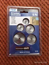 TASP-Juego de Mini hojas de sierra Circular, accesorios de herramientas rotativas de Disco de corte HSS para Dremel, Compatible con madera, plástico y aluminio, 6 uds.