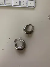 ANENJERY-pendientes de aro ovalados de Metal para mujer, de Plata de Ley 925, joyería francesa con personalidad brillante, S-E1475