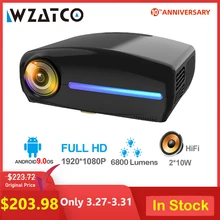 WZATCO C2 1920*1080P Full HD 50 degrés numérique keystone projecteur LED android 9.0 Wifi en option Portable maison Proyector Beamer(China)
