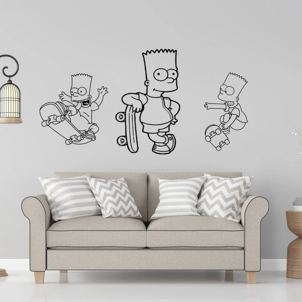 

Creative Cartoon Kids Skating Design Wall Stickers Decal Wall Decoration For Kid's Bedroom A0075