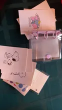 Minilibro de mano con hojas sueltas para estudiantes, carpeta de anillas transparente, accesorios de oficina Kawaii