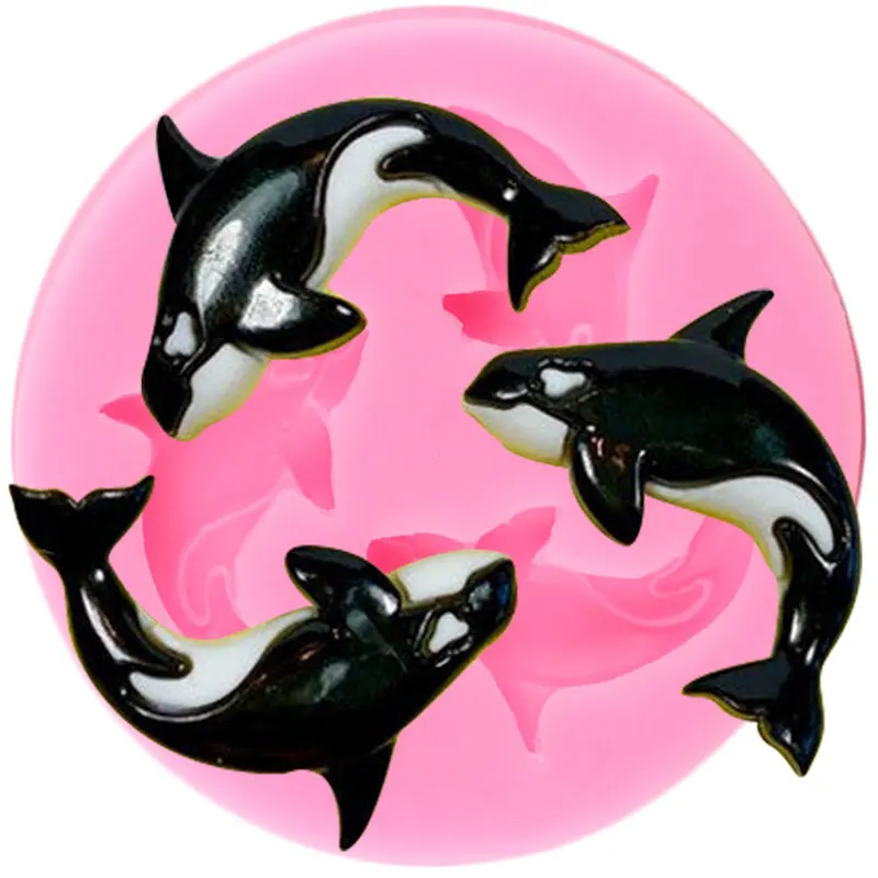 

Силиконовая форма в форме дельфина, формы для шоколада с Китом, помадки, кекса, топпером, инструменты для украшения тортов, форма для конфет, глины, смолы