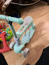 Patinete 2 en 1 para niños, con 3 ruedas LED, manillar ajustable y asiento extraíble, juguetes para ejercicios