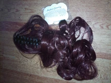 Extensiones de Cabello para mujer, coletas con ondas, 14 pulgadas, pelo sintético Rubio, extensión Natural