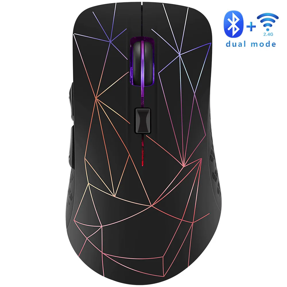 white gaming mouse wireless M424 Flash Rechargeable and Silent Bluetooth Dual Mode 4.0+ 2.4g RGB Wireless Mouse best gaming mouse for large hands Mice